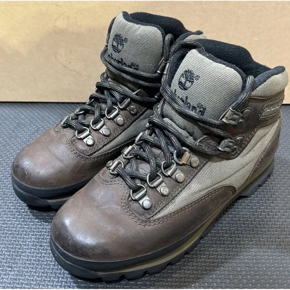 Timberland Women's Euro Hiker Hiking Boot Brown Leather Size 6.5M - Picture 3 of 9
